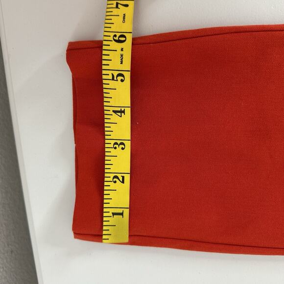 Anthropologie Pants Womens 10 Red Orange Essential Slim Button Pockets Career - Picture 16 of 16